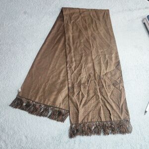 Elegant Brown Patterned Scarf 52x11